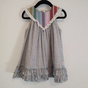 Well Dressed Wolf Wilding 4T Rosie Dress Rainbow Sleeveless Ruffle Lace